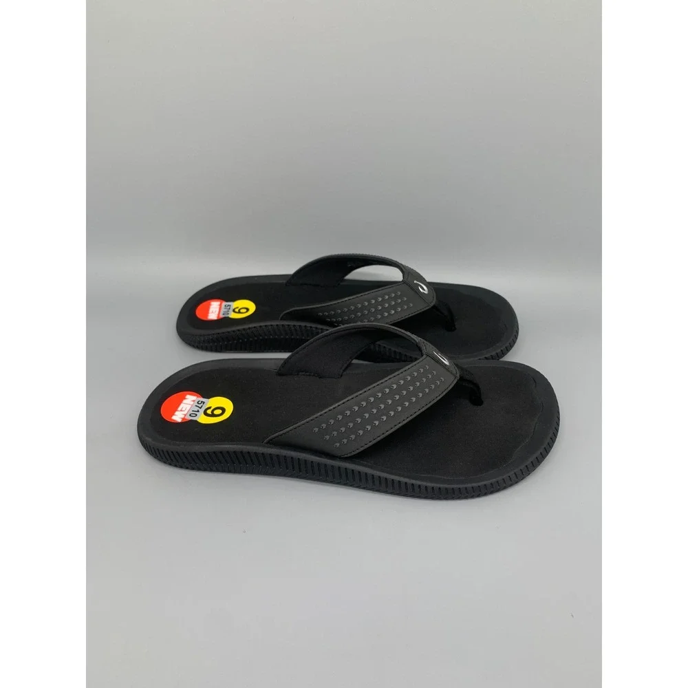 OluKai Ulele Black Sandals Flip Flops 10435-4040 Men's Sz 9 NEW!